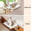 Adjustable Cat Window Perch, Soft Fleece Hammock Bed with Secure Wall/Ceiling Mount, Paw Print Design for Indoor Cats Relaxation