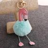 Flamingo Schlüsselanhänger süße Cartoon Nachahmung Rex Kaninchen Fell Ball Anhänger Tasche Zubehör