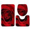 Rose Floor Mat Bathroom Mat Toilet Three-Piece Set