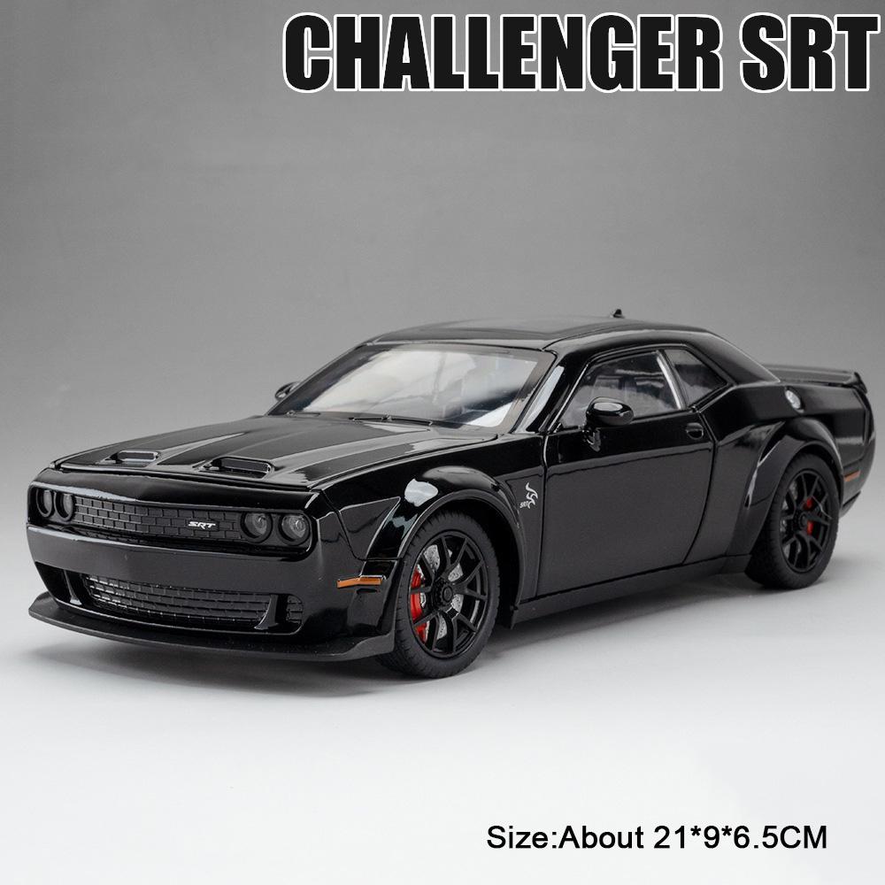 1:24 Scale Hellcat Charger Car Model Toy Music Light Pull Back Metal Diecast Doors Opened Sports Cars Toys for Children's Gifts