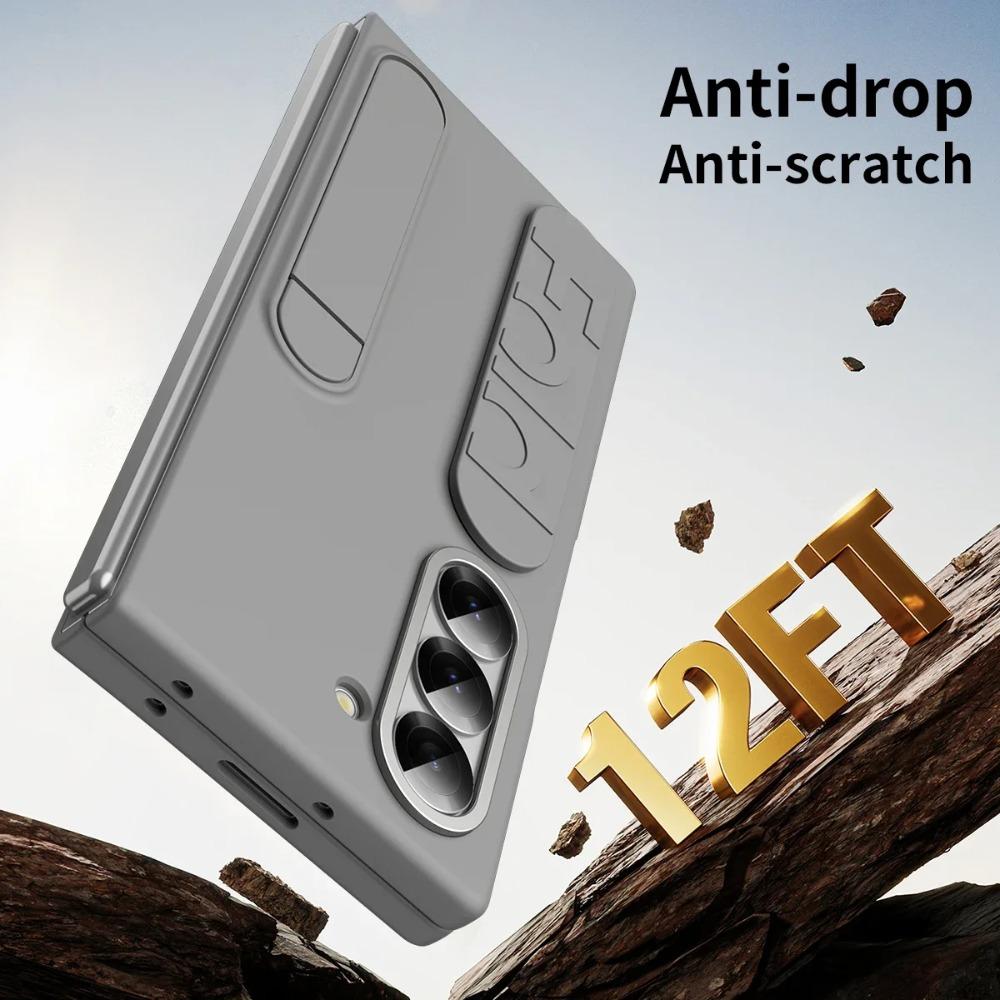 Originale Kratzfeste Handyhülle für Samsung Galaxy Z Fold 7 6 5 4 3 5G Ständer Gehärtetes Glasfolie Silikon Griff Schutzhülle