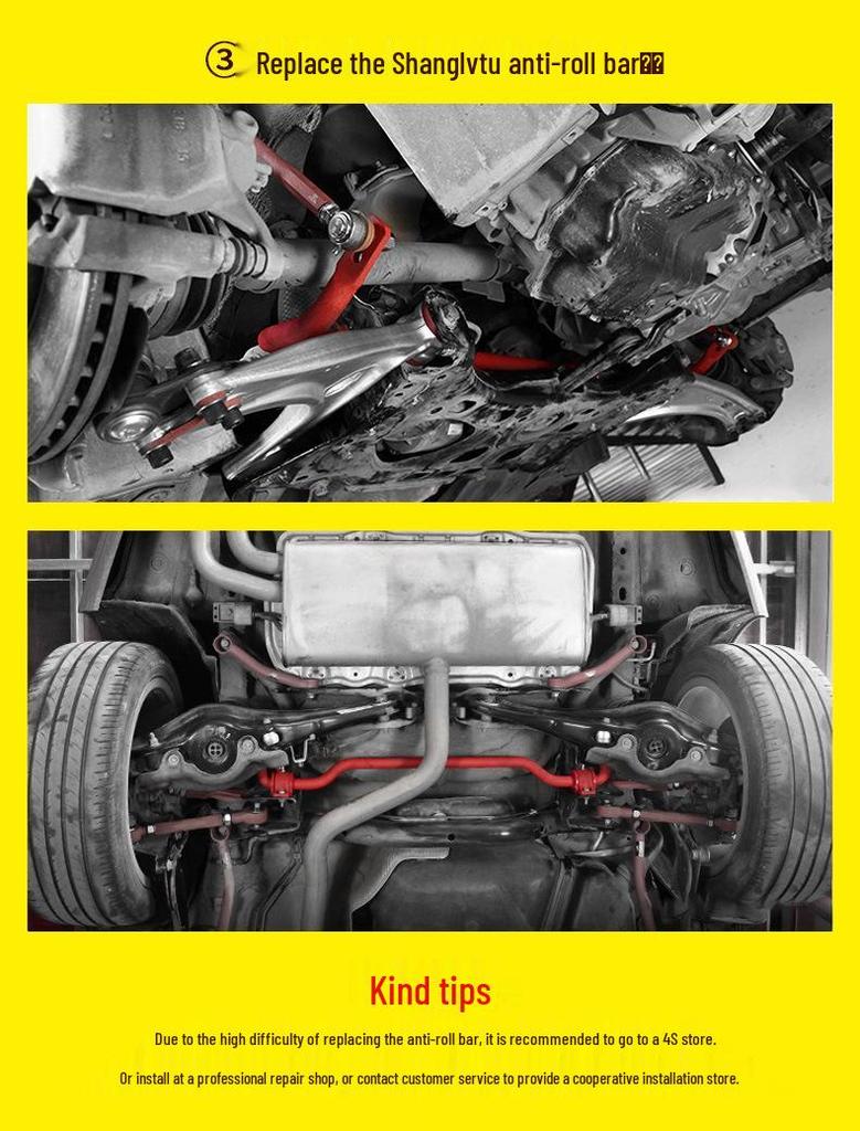 Cadillac ATS-L Front & Rear Sway Bar Modification Kit with Bushings