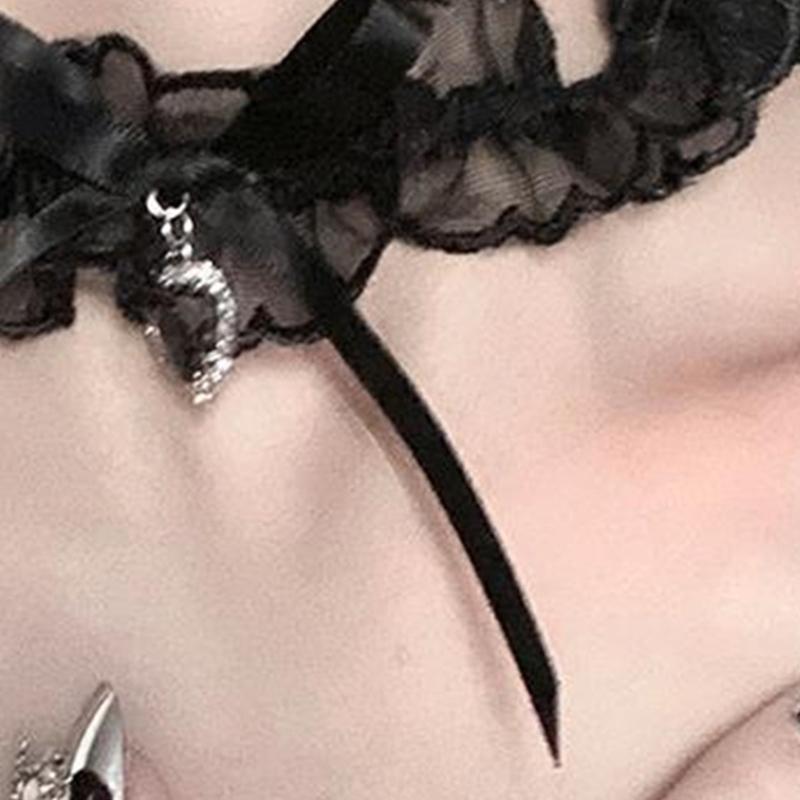 Lolit Choker Necklace Bows Choker Lace Choker Necklace Ribbon Choker Goth Choker Gothic Necklace Lolit Lace Collar