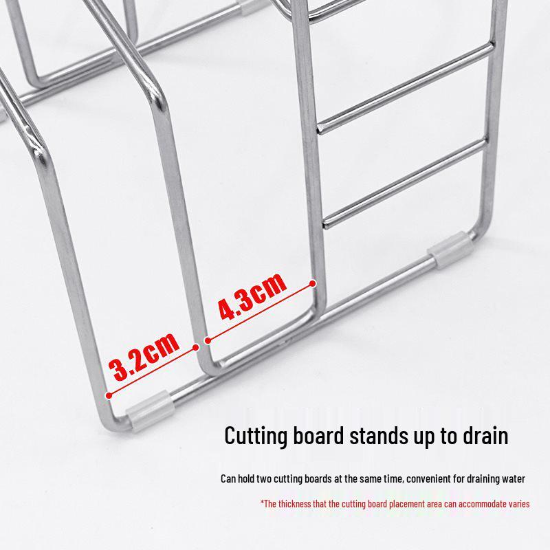304 Stainless Steel Countertop Knife and Chopstick Holder with Integrated Storage for Cutting Boards.