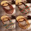 Bohemian Vintage Beaded Necklace With Multilayer Geometric Design For Womens Fashion