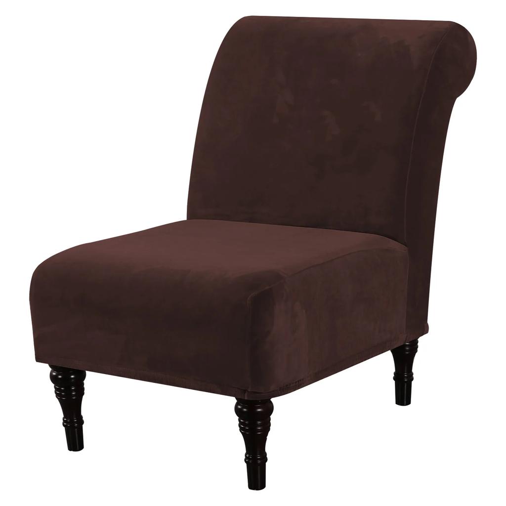 Velvet Accent Chair Covers High Stretch Armless Chair Covers for Living Room Luxury Thick Velvet Chair Slipcovers
