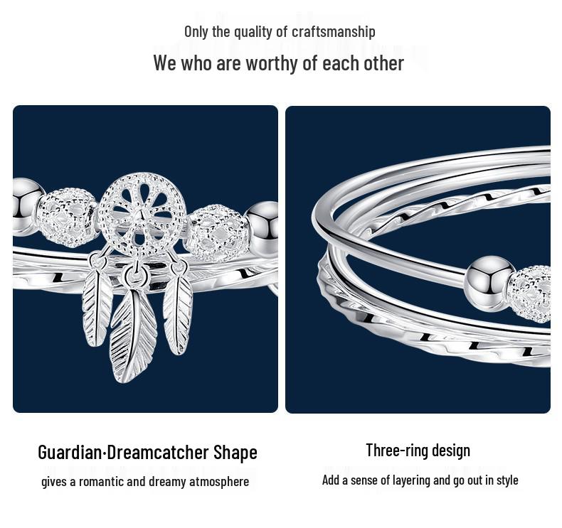 Minimalistické dámské stříbrné náramky Ferris Wheel 2023 - Univerzální šperky z rhodiovaného sterlingového stříbra