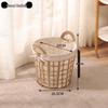 Large Capacity Woven Rattan Laundry Basket & Toy Organizer for Home, Bathroom, & Clothes Storage