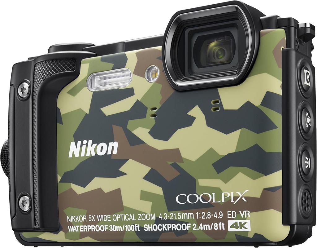 [Refurbished] Nikon COOLPIX W300 GR Camouflage Digital Camera, Waterproof, Japan Exclusive, 180-Day Warranty