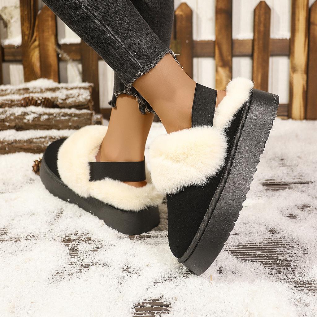 2025 Winter Snow Boots Women's Two Wear Semi-support Women's Thick-soled Women's Fleece Warmth and Wear Plush Elastic Bands