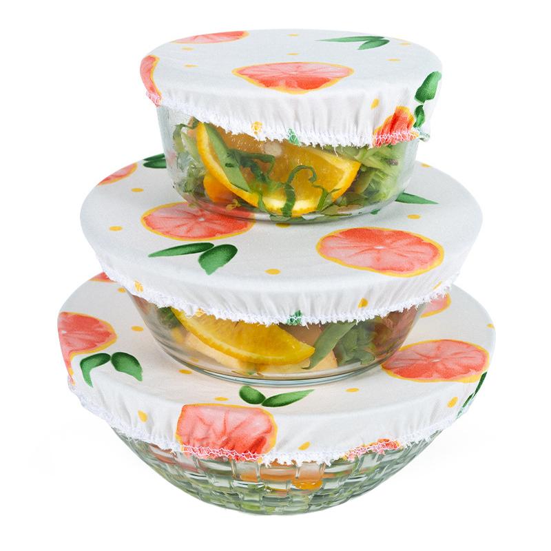3/4pcs/set Bowl Cover Stretch Lid Reusable Cotton Dust Cover Tableware Cooking Food Fresh Keeping Cloth Seal Bowl Pot Lid