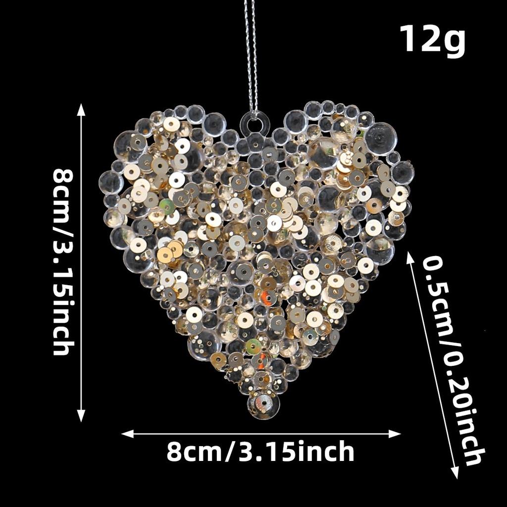 Acrylic Sequin Christmas Decorations Transparent Glitter Three-dimensional Snowflake Hanging Ornaments Christmas Tree Pendant