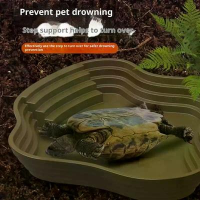 Turtle Frog Bathing Basin With Anti-Slip Ramp Can Also Be Used As Food Bowl And Water Basin For Reptiles And Amphibians