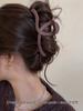 Premium Coffee-Colored Frosted Hairpin - Large All-Match Shark Clip for Elegant Hairstyles