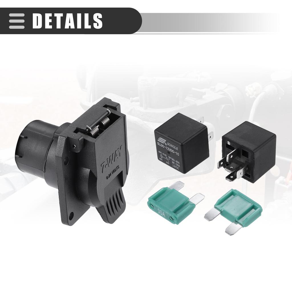 Motoforti 7-Pin Trailer Wiring Harness with Connector for Ford F-250 Super Duty (1999-2001), Plastic, Black, 1 Set