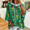 Women's Christmas Graphic Print Hooded Loose Fit Sweatshirt