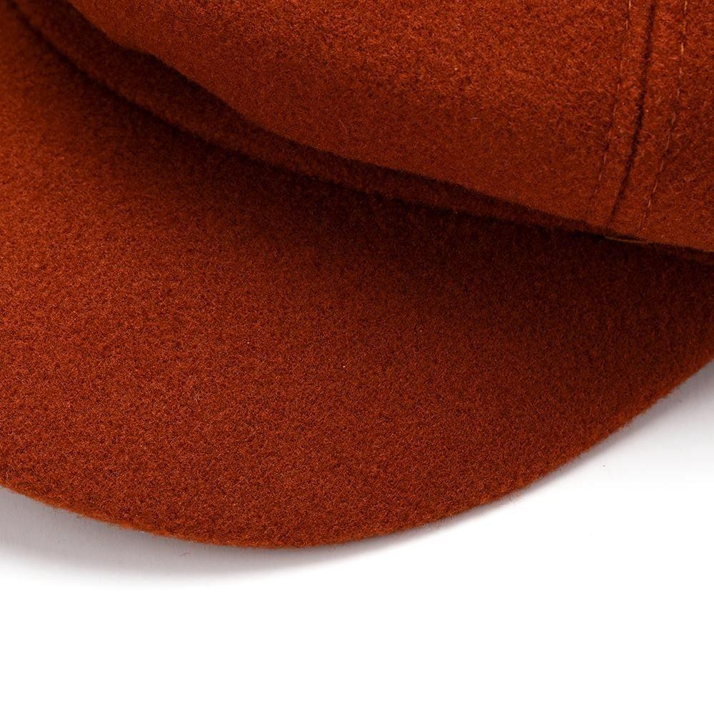 Solid Color Baker Cap Adjustable Strap Octagonal Cap Vintage Newsboy Cap  Autumn Winter