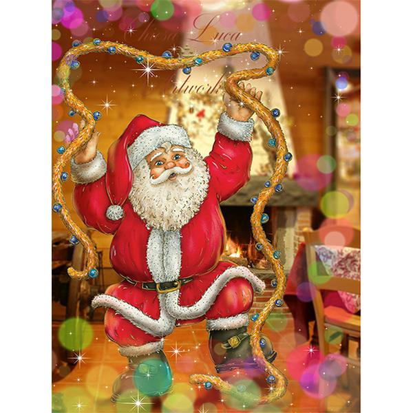 5D Diamond Painting Cartoon Santa Claus Diy Diamond Embroidery Christmas Landscape Cross Stitch Rhinestone Mosaic Christmas Gift