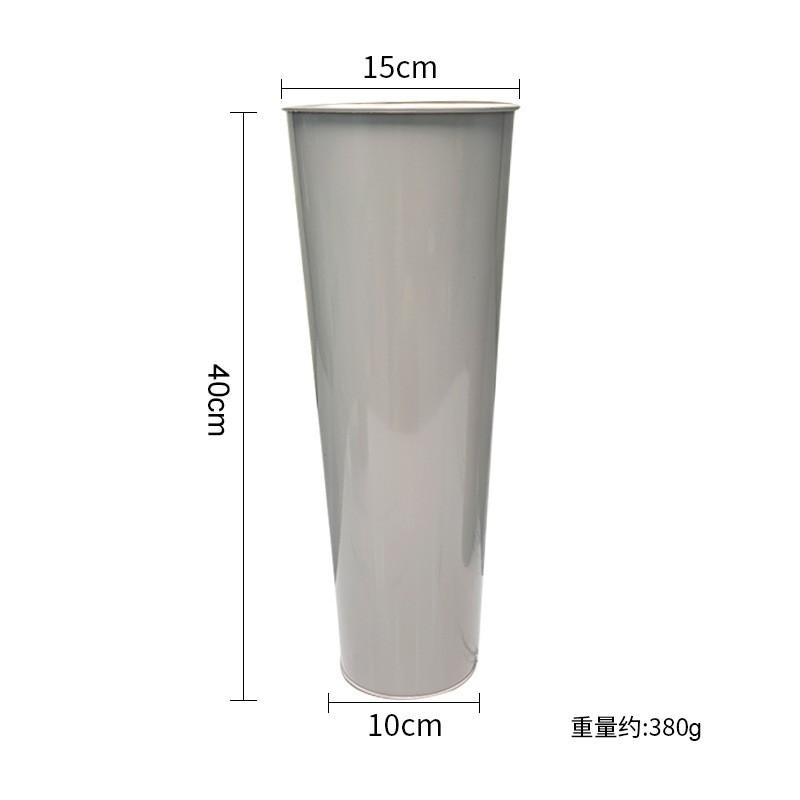 Modern Minimalist Iron Flower Vase 40cm Tall Gray Tabletop Decor Living Room Office Wedding Centerpiece