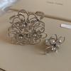 Wind Metall Blume Hohl Öffnung Armband Ring Set Übertrieben Explosion Armband Leichter Luxus High-End Schmuck