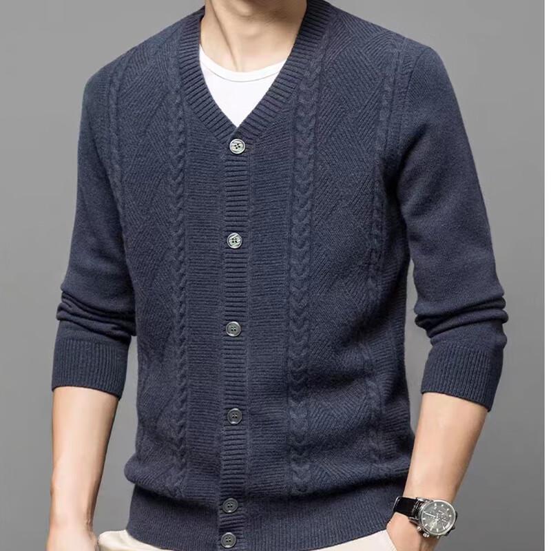 

Raphenny Men s V-Neck 99% Wool Cardigan L