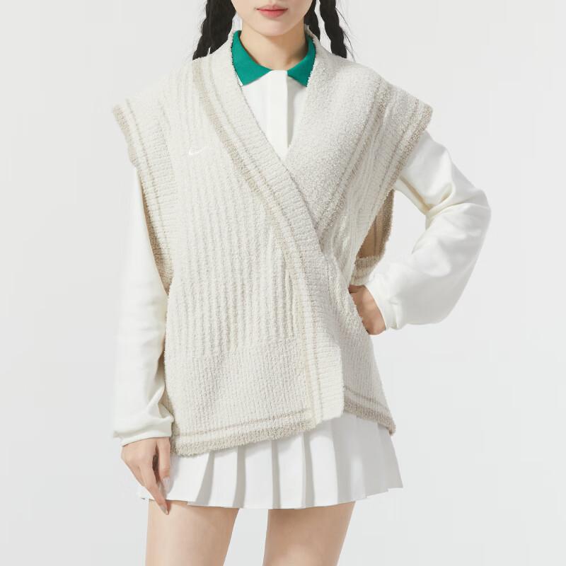 Nike Color Block Loose Fit Outdoor Knit Vest Women Tops Beige FN1887-104
