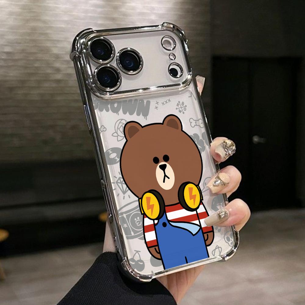 Browns Bear Conys Rabbit Phone Case for Samsung Galaxy S26 S25 S24 S23 S22 S21 S20 FE Ultra Plus 5G Anti-drop Transparent Cover Galaxy S21 5G