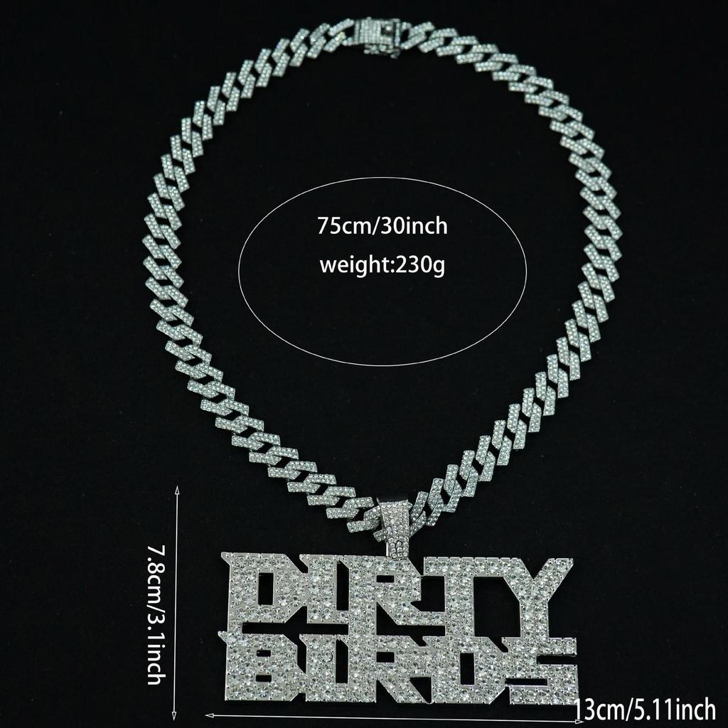 Dirty Birds Diamond Alloy Pendant Necklace - Rock Punk Football Team Men's Jewelry