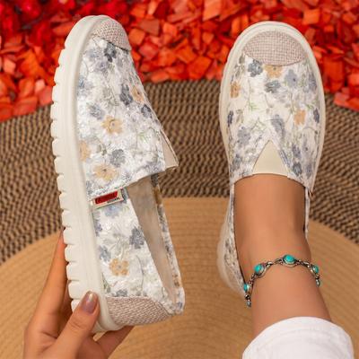 Scarpe Piatte Estive da Donna, Scarpe Casual Traspiranti e Morbide, Scarpe alla Moda in Tela, Scarpe Sportive