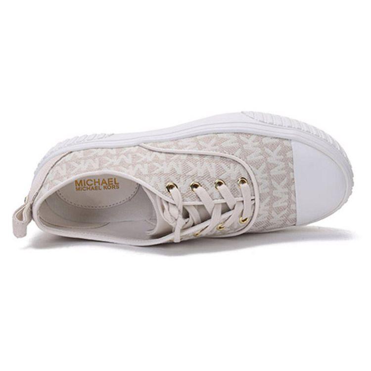 Michael Kors Ollie Comfortable Versatile Low-Top Fashion Sneakers Women Sneakers Vanilla-White 43T1OEFS3Y-VANILLA