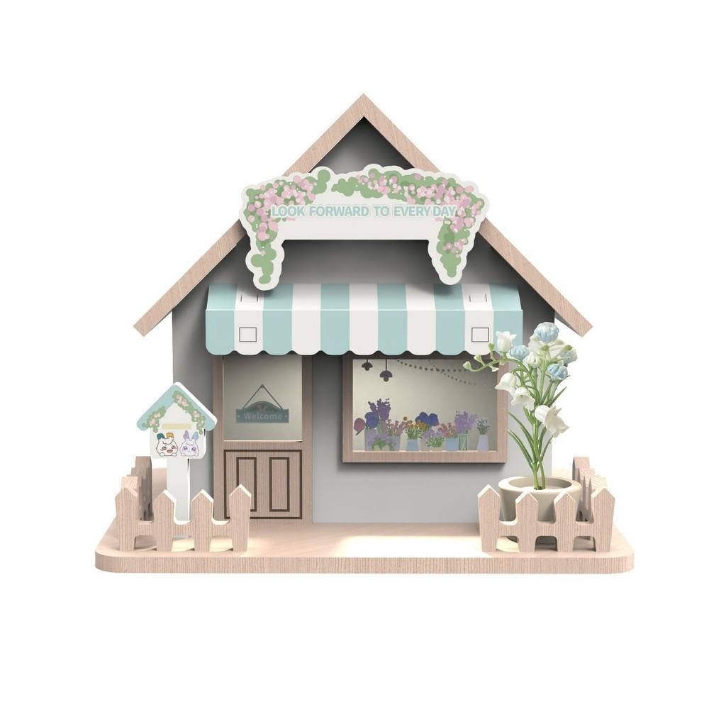 Wooden Dollhouse Night Light With Assemble And Play Features For Kids