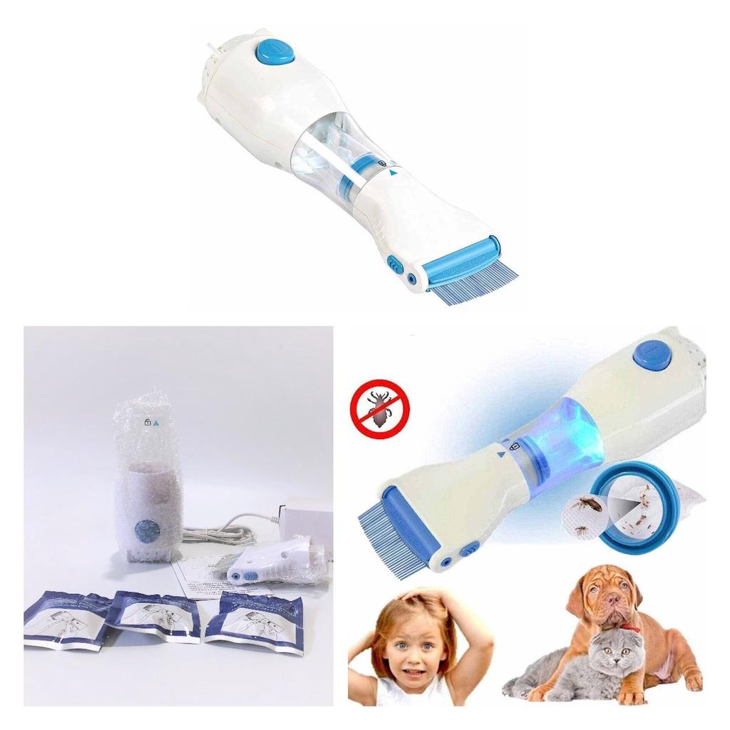 Electric Uk Vacuum Head Lice Comb Brush Pet Dog Flea Filter Remover Treatment