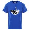 Astronauts Cherish The Lunar Environment Funny Print t-Shirts Men Loose Oversize Clothing Cotton Summer Soft Tshirt Hip Hop Tees