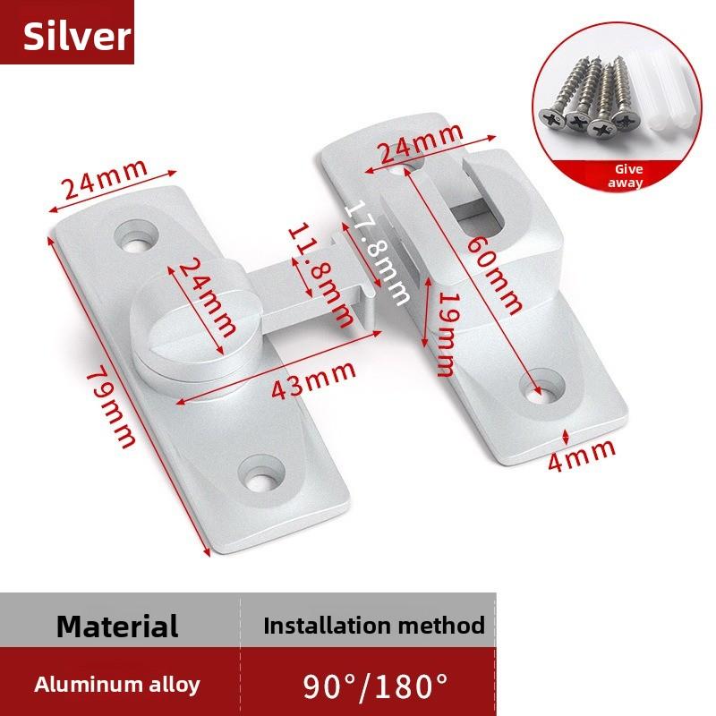 

Door Bolt Latch Door Lock No Punching Stainless Steel Anti-theft Buckle Simple Door Lock Buckle Home Hardware