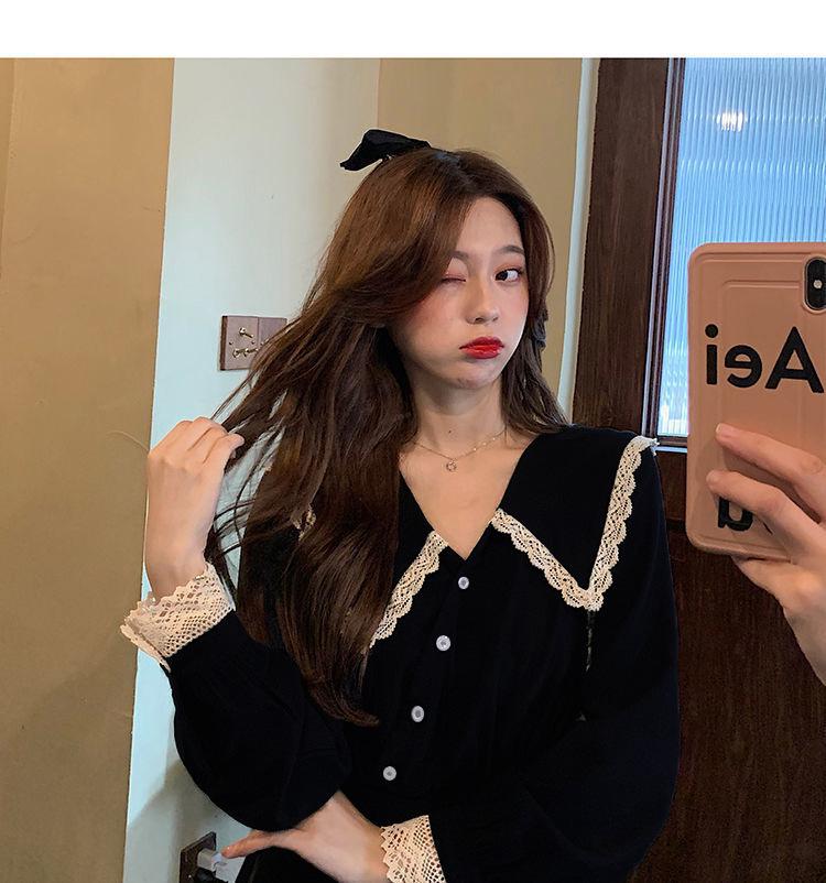 2024 Spring Retro French Slimming Long Sleeve Dress for Women