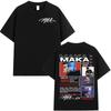 Hot Rapper Maka Aura Tour Merch T Shirts Unisex Unisex Fashion Vintage Street Tshirt Casual Cotton Short Sleeve T Shirt Streetwear