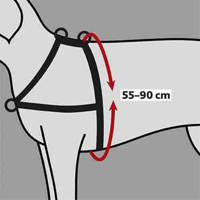 TRIXIE Harnais Lead'n'Walk Soft Taille M-L 55-90 cm Noir