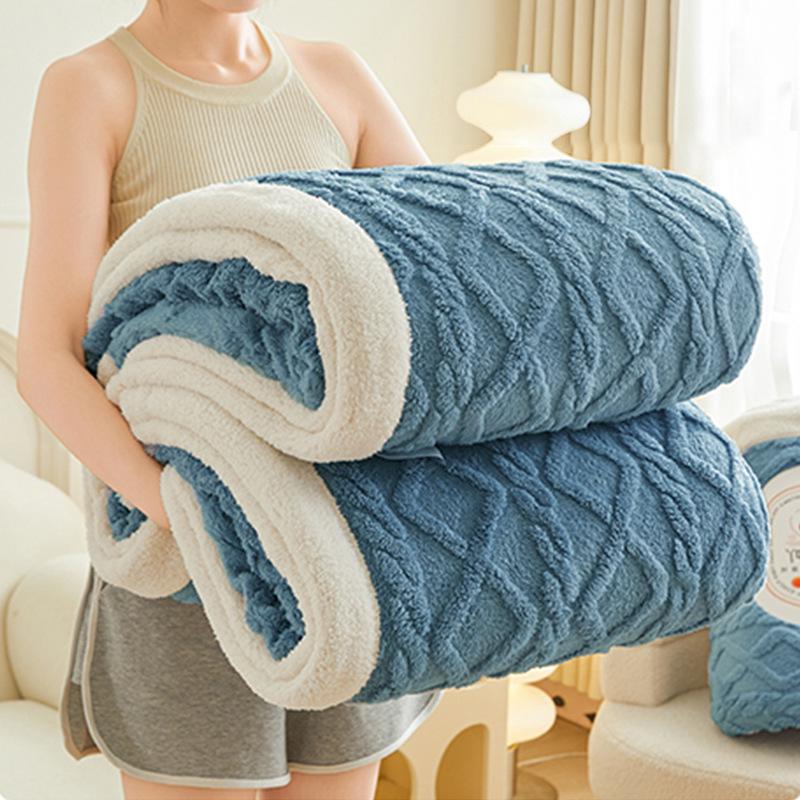 Coperta Tuff in Pile Corallo - Coperta Invernale Spessa e Calda per Pisolini in Ufficio o Divano/Letti