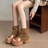 Fashion Women's Fashion Retro Design Open Toes Casual Cool Boots 2025 Summer New Comfortable Versatile Thick Soled Clip Toes Short Boots