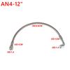 Universal 12" 24" 36" 48" 60" Turbo Oil Feed Line Kit Stainless steel Braided AN4 0+90 Degree PTFE Turbine Oil Feed Pipe