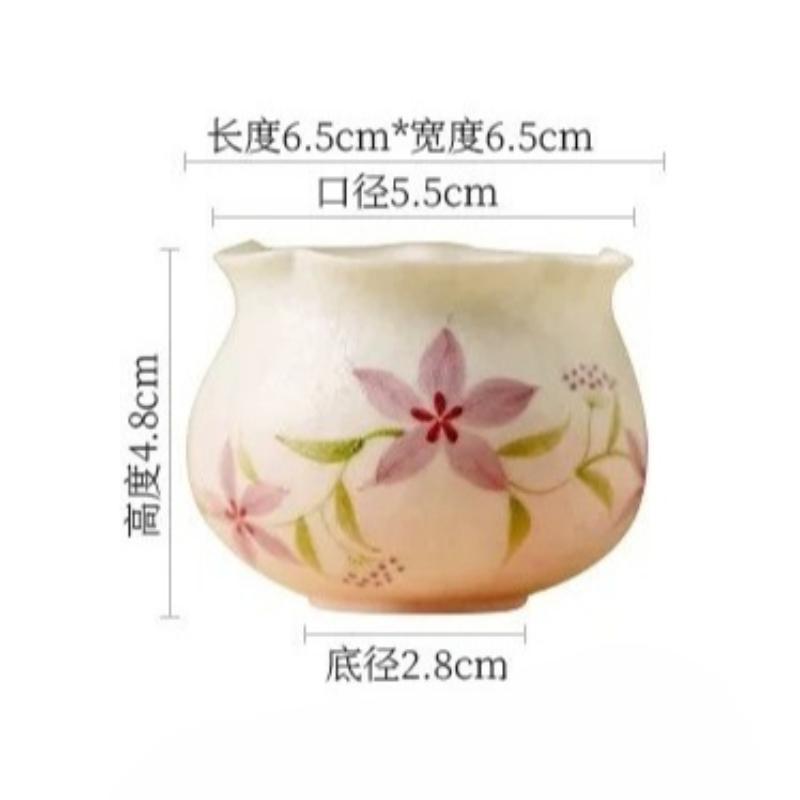 Hand-Painted Purple-Pink Cherry Blossom Round-bellied Tea Teapot Handle Ceramic Teapot Teacup High-end Brewing Tea Tea Set