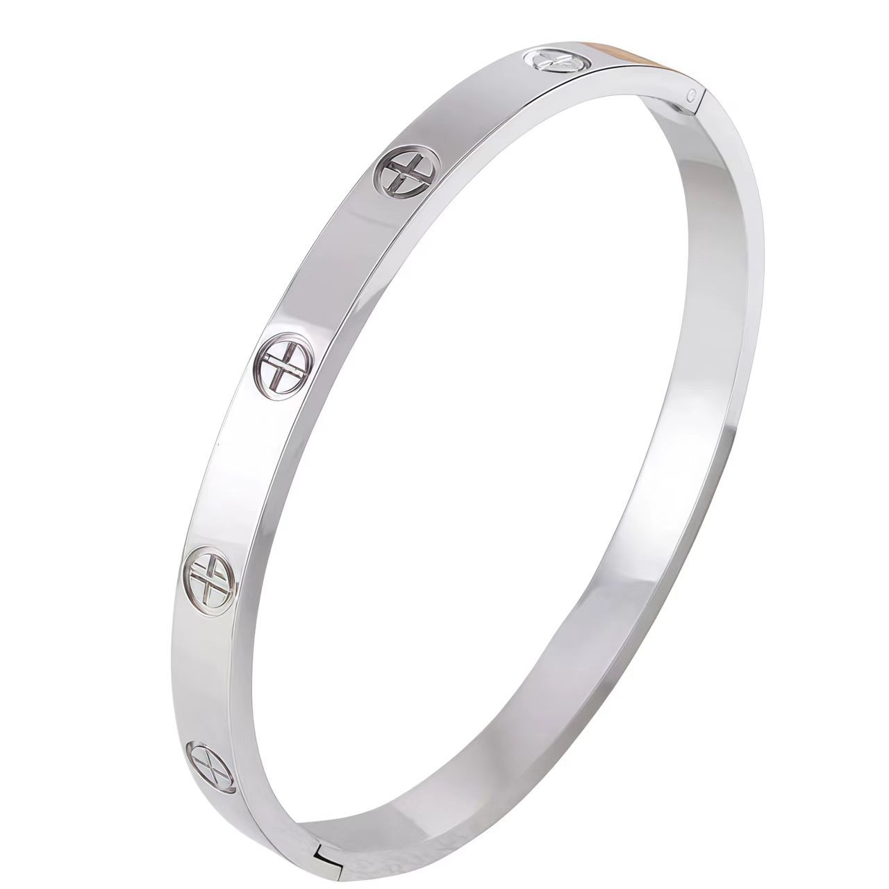 Titanium Steel Bracelet Kajia Cross Stainless Steel Bracelet Girls High-end Fashion Simple One Size(18CM~21CM)