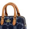 Coach Rowan 9 Classic Print Logo Denim And Leather Tote Bag Women handbags Blue Natural CZ083-IMXIA