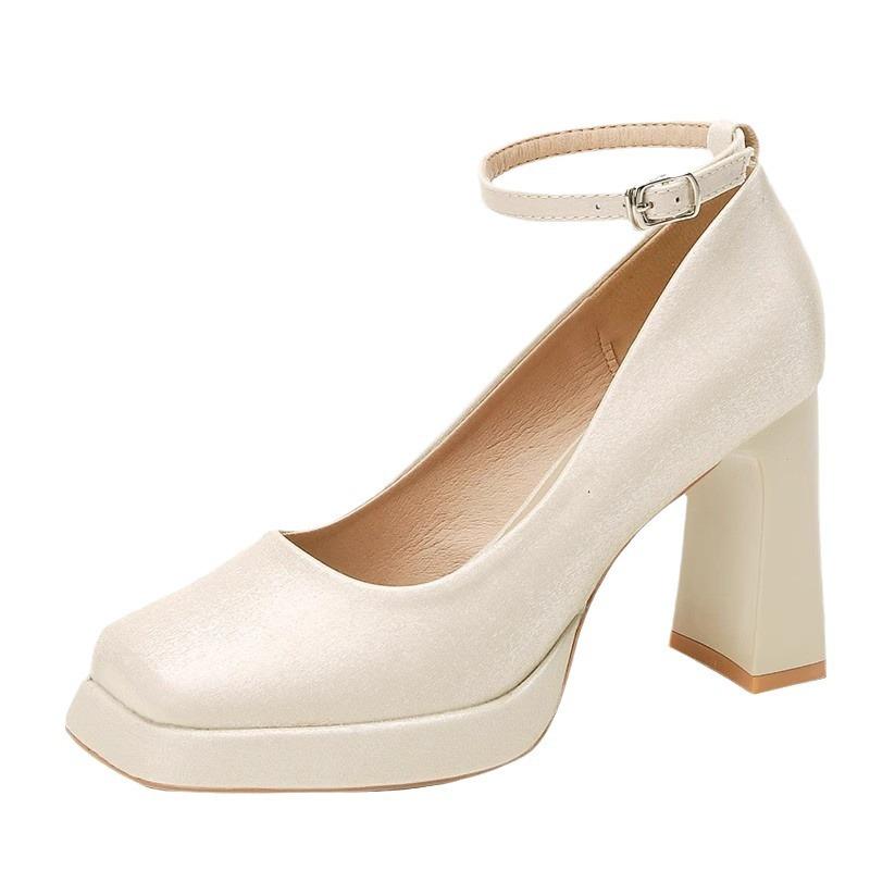 Not tired feet main wedding dress wedding shoes artifact new small thick heel waterproof table high heels host performance banquet shoes