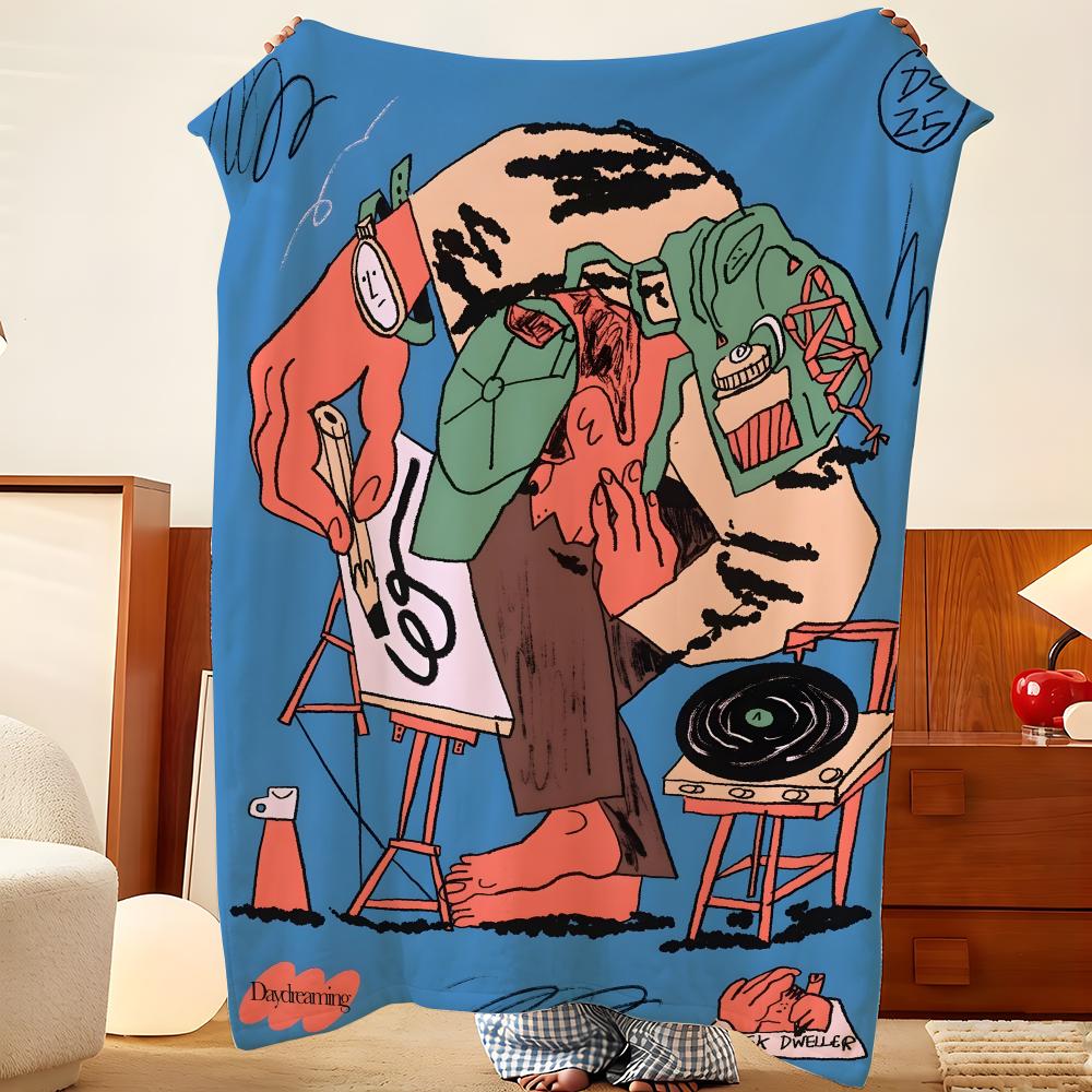 Artist D-Darren S-Shaddick Throw Flannel Throw Blanket, Lightweight Cozy, Durable Washable Cute Cool