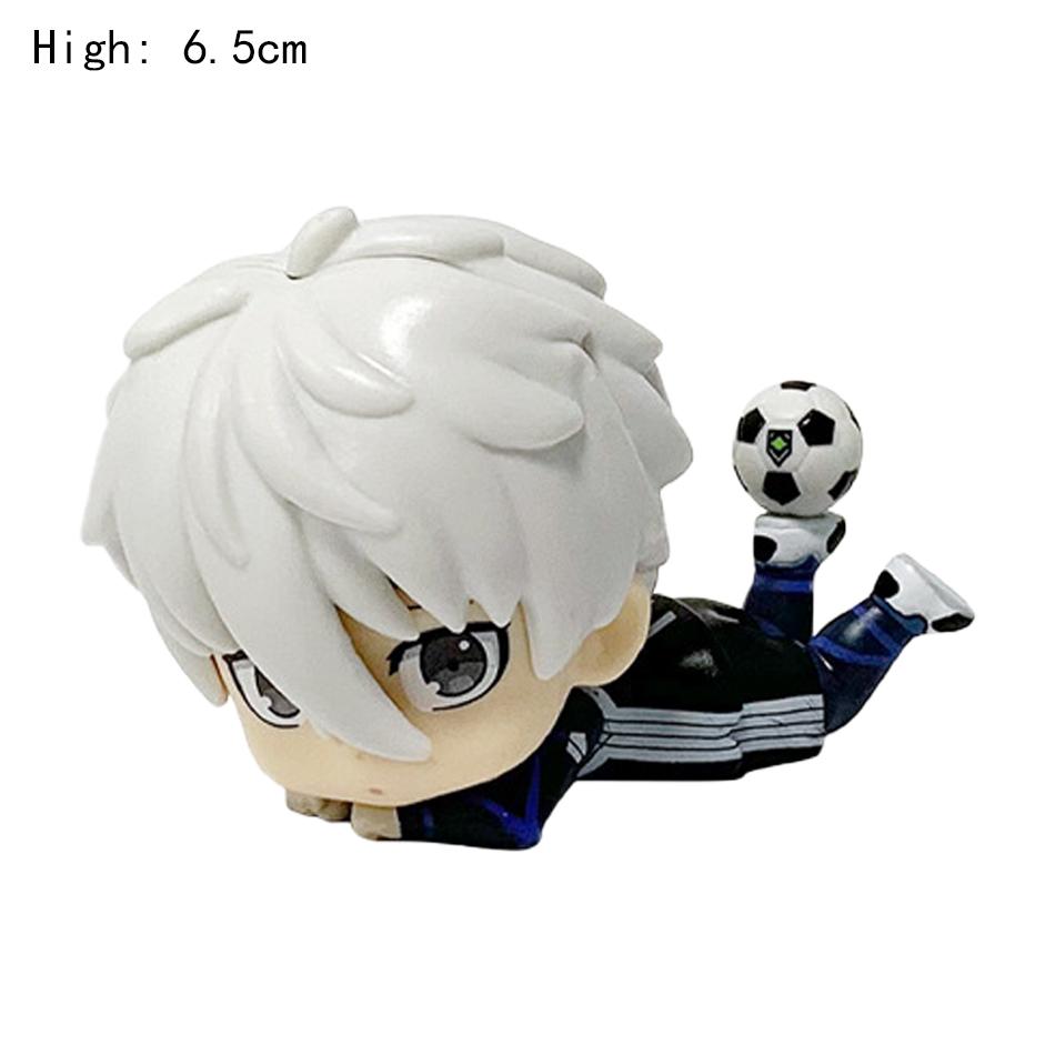 10cm Blue Lock Gk Anime Figure Nagi Seishiro Isagi Yoichi Q-Version Kawaii Cute Sitting Pose Model Statue Kid Desktop Decoration
