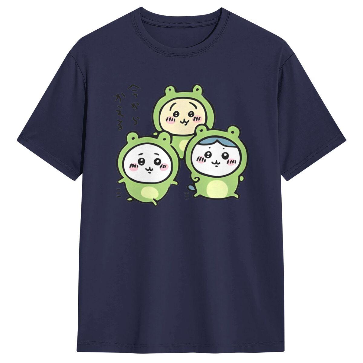 

Haikyuu T-Shirt Chiikawa And Friends Frogs Hachiware Usagi Kawaii Bear Cat Cotton T Shirts for Men s Short Sleeve Clothing 4XL