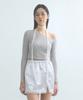 Mualeumoa One-Shoulder Logo T-Shirt-Khaki Gray