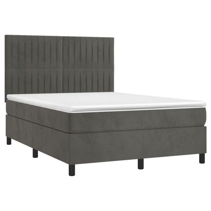 VidaXL Sommier à Lattes de Lit avec Matelas LED, Lit Rembourré, Lit Double, Lit Adulte de Chambre à Coucher Intérieur, 3136246