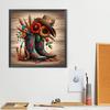 40x40cm Cowboy Boots 5D DIY Full Drill Round Diamond Painting Kit Home Decor